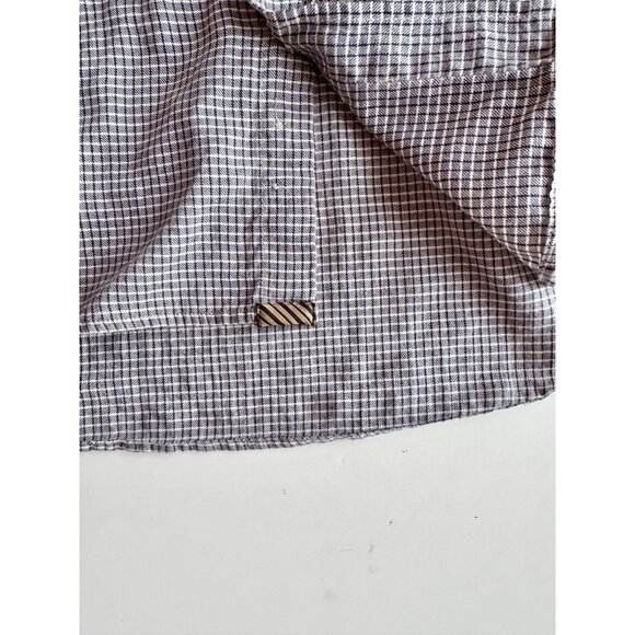 BILLY REID Kirby Standard Grey Check Cotton Flannel Button Down Shirt, Size M - Picture 9 of 14
